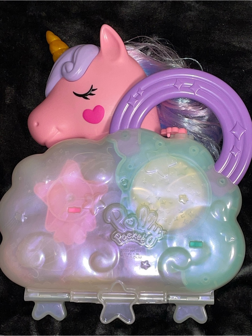 Polly Pocket Rainbow Unicorn Cloud Playset - Pink & Purple